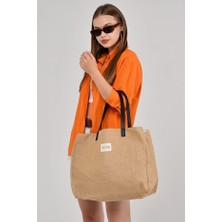 İcone Bag Yeşil Renk Kadın Çantası, Kadın Hasır El ve Omuz Çantası, Hasır Çanta, Keten Çanta, Straw Bag