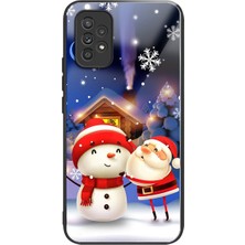 Cool-M Samsung Galaxy A53 Için 5g Tpu + Temperli Cam Koruyucu Kapak Noel Desen Baskı Telefon Şok Geçirmez Kılıf (Yurt Dışından)