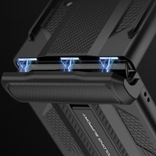 Cool-M Samsung Galaxy Z Flip4 Için Gkk 5g Manyetik Menteşe Koruması Gizli Kickstand Case Hard Pc Önce Çizelge Anti-Çizelge Şok Geçirmez Kapak Temperli Cam Küçük Ekran Film (Yurt Dışından)