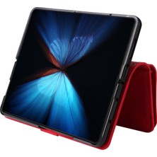 Cool-M Samsung Galaxy Z Fold4 Için 5g Çoklu Kart Yuvaları Fermuar Pa Pu Deri Telefon Stand Örneği Manyetik Toka Cüzdan Kapağı (Yurt Dışından)