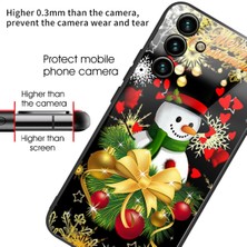 Cool-M Samsung Galaxy A13 Için 5g Güzel Noel Deseni Baskı Koruyucu Kapak Tpu + Temperli Cam Damla Geçirmez Geri Kılıf (Yurt Dışından)