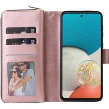 Cool-M Samsung Galaxy A23 4g / A23 5g (Global Versiyon) / M23 5g / F23 5g Ince Pu Deri Cüzdan Telefon Kılıfı 9 Kart Yuvaları Fermuar Cep Stand Flip Cover (Yurt Dışından)