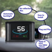 Lorinn P10 Araba Hud Head Up Display Akıllı Dijital Kilometre LCD Ekran Obd 2 Tarayıcı Teşhis Aracı (Yurt Dışından)