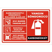 Vizyon Trafik Yangın Söndürücü Karbondioksit - Isg Levhası  15X21 cm Galvaniz Saç 0,4 mm