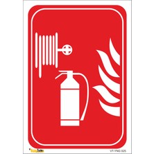 Vizyon Trafik Yangın Hortumu ve Söndürücü Piktogramı - Isg Levhası  15X21 cm Dekota 3 mm