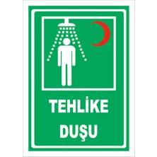 Vizyon Trafik Tehlike Duşu Levhası 15X21 cm Galvaniz Saç 0,4 mm