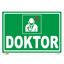 Vizyon Trafik Doktor Levhası 15X21 cm Galvaniz Saç 0,4 mm