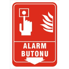 Vizyon Trafik Alarm Butonu - Isg Levhası  15X21 cm Galvaniz Saç 0,4 mm
