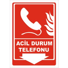 Vizyon Trafik Acil Durum Telefonu - Isg Levhası  15X21 cm Galvaniz Saç 0,4 mm