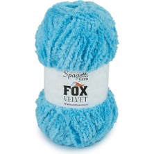 Spagetti Yarn Fox Velvet Turkuaz Kadife El Örgü Ipliği