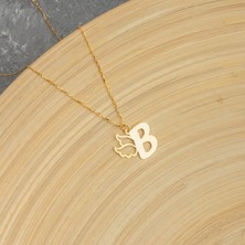 Nida Jewelry 925 Ayar Gümüş Kanatlı Harf Kolye