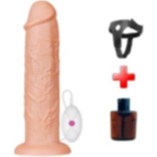 Odins Shop Odinsshop Belden Bağlamalı 28 cm Gerçekçi 10 Titreşimli Testissiz Dildo Vibratör Penis (