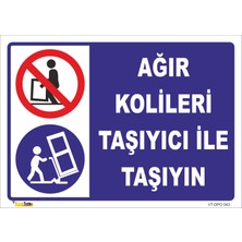 Vizyon Trafik Ağır Kolileri Taşıyıcı Ile Taşıyın Levhası 15X21 cm 0.4 mm Galvaniz Saç