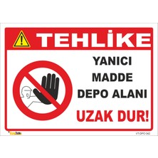 Vizyon Trafik Yanıcı Madde Depo Alanı Uzak Dur! Levhası 15X21 cm 0.4 mm Galvaniz Saç