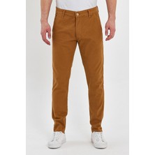 Damga Erkek Slim Fit Chino Pantolon  Taba