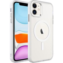 Kılıf Adam  Apple iPhone 11 Kılıf Wireless Şarj Özellikli Krom Magsafe Silikon Kapak