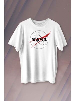 Kendim Seçtim Nasa Logosu Siyah Kırmızı Uzay Cosmos Baskılı Tişört Unisex T-Shirt10