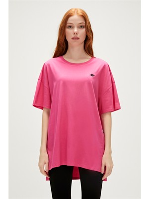 Bad Bear Aliana Oversize T-Shirt Fuşya Pembe Basic Kadın Tişört10