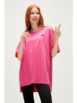 Bad Bear Aliana Oversize T-Shirt Fuşya Pembe Basic Kadın Tişört10