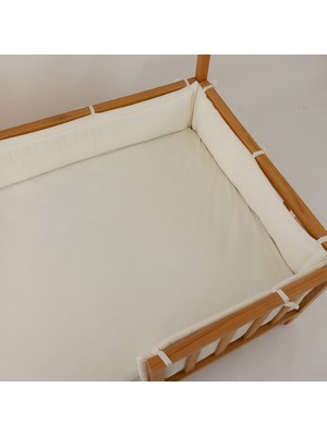 G&G Baby 90X190 cm Montessori Yataklar Için Yan Koruma Seti Ekru