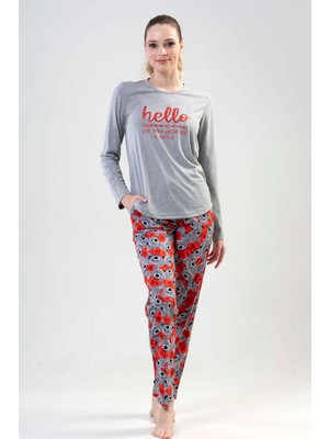 Vienetta Pamuklu Uzun Kol Pijama Takım