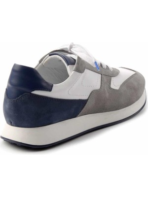 Bambi Gri Süet Leather Erkek Sneaker E01901622602