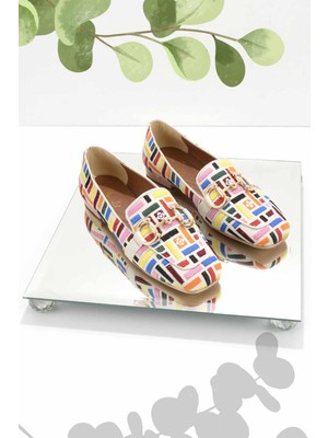 Bambi Ekru Nakışlı  Kadın Babet K01641166982