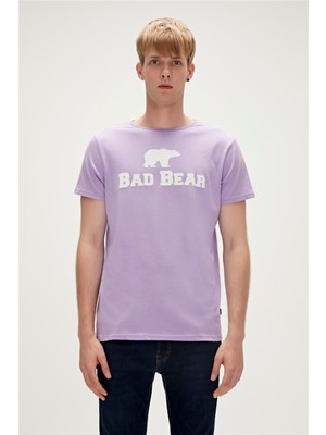 Bad Bear Bear Tee T-Shirt Lavanta Mor Logo Baskılı Erkek Tişört
