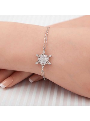 Gumush Gümüş Kar Çiçeği Kadın Bileklik