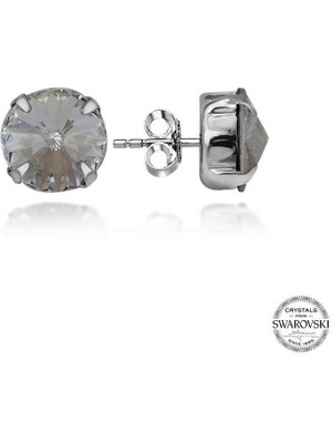 Gumush Swarovski Crystal Taşlı Gümüş Çivili Kadın Küpe