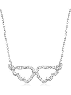 Gumush Gümüş Melek Kanadı Kadın Kolye