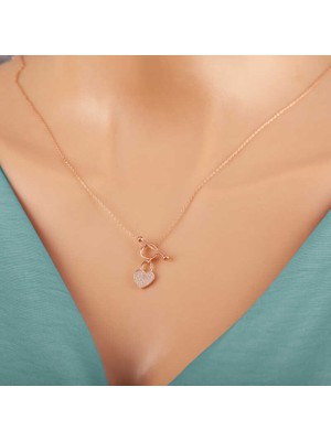 Gumush Gümüş Rose Sallantılı Kalp Kadın Kolye