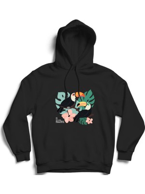 The Fame Toucan, Love Number Sequence, Tukan, Aşk-Sevgi Sayı Sekanslı Kapüşonlu Sweatshirt Hoodie