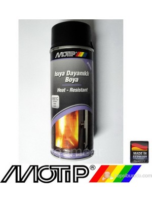 Motip Siyah Isıya Dayanıklı Boya 400 ml 690 Derece Yüksek Kapatıcılık ve Kolay Uygulama