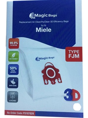 seninürünün Miele Silver Power 5 Katlı Bez Toz Torbası 12 Adet + 3 Adet Micro Filtresi