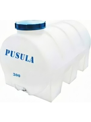 Pusula Su Depoları Polietilen 300 Lt Beyaz Yatay Su Deposu / Vanalı
