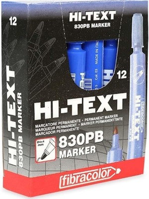 Hi-Text  Markör Kesik Uçlu Mavi 830PC Koli Kalemi 12 Li Paket
