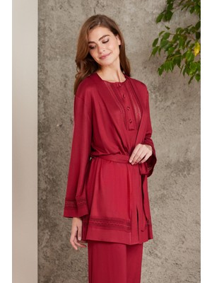 Pierre Cardin Dantelli Penye 3'lü Kadın Pijama Takımı - 2800