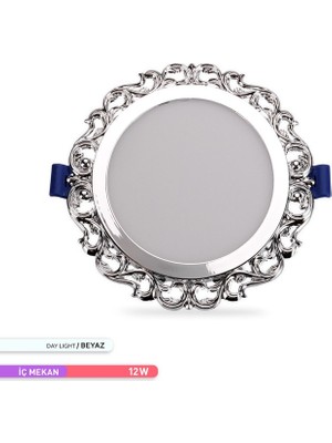 Ack AH04-11235 12W 6500K Günışığı Sıva Altı Dekoratif LED Spot Panel Krom Kasa