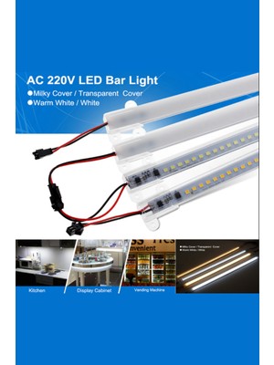 Hazar Led 220 Volt 4014 Çubuk LED 50CM Kasalı Dim Edilebilir Bar LED Beyaz-Opak Cam