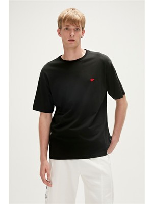 Bad Bear Birthday Oversize T-Shirt Siyah Basic Erkek Tişört