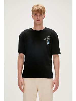 Bad Bear Siyah T-Shirt Baskılı Erkek Tişört Günlük Kullanım için Şık Tasarım ve Rahat Kesim