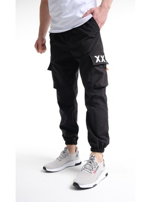 Oksit Destry Slim Fit Kort Paraşüt Kargo Cepli Erkek Eşofman Alt