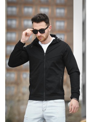 Oksit Chev Micro Interlok Dik Yaka Fermuarlı Hırka Sweatshirt