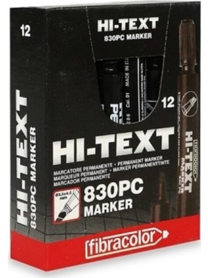 Hi-Text  Siyah Yuvarlak Uç Marker Koli Kalemi 830 Pb 12'li