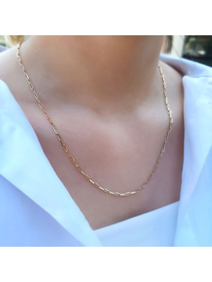 Engingold 14K Altın Minimal Ataç Zincir Kolye