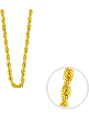 Engingold 14 Ayar Sarı Altın Burgu Kolye 55CM