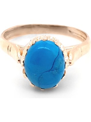 Engingold 14K Altın Firuze Taşlı Yüzük