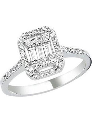 Engingold Altın Baget Taşlı Yüzük 14 Ayar