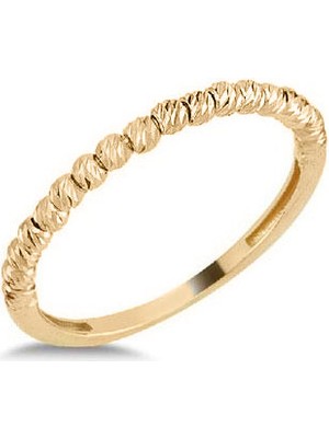 Engingold 14 Ayar Altın Tek Sıra Dorika Yüzük